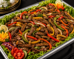 Grilled Pepper Steak, Black Mushroom Rice & Fresh Pikliz