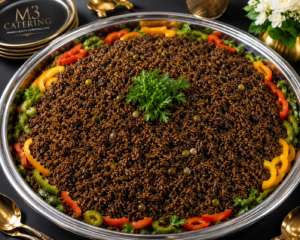 Grilled Pepper Steak, Black Mushroom Rice & Fresh Pikliz